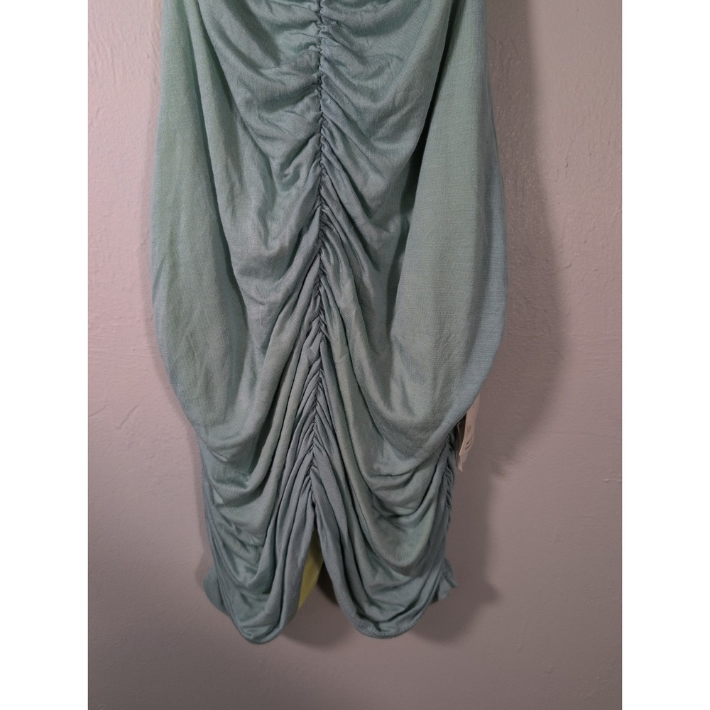 Pilcro Anthropologie Top Large Green Yellow Tank Ruched Reversible Halter New - Picture 4 of 9